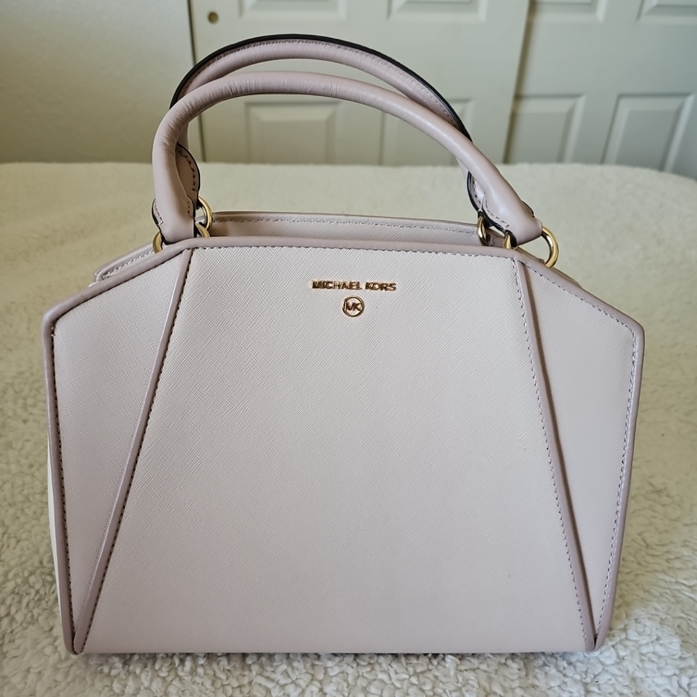 Michael Kors Cleo Blush Leather Satchel
